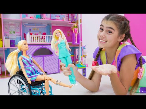 Aventuras com Barbie: Nastya ensina Mía a cuidar das bonecas!