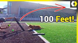 I MADE A TENNIS BALL LAUNCHER THAT SHOOTS OVER 100 FEET!