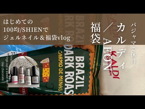 KALDI福袋と100均ジェルネイル/やってみたい3選が叶った/1/1元旦/暮らしvlog#レジン#flower