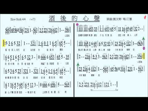 091酒後的心聲Eb(無導音),江蕙,伴奏,簡譜卡拉OK(kalaoke)歡迎訂閱+小鈴鐺,按讚…隨時收新消息