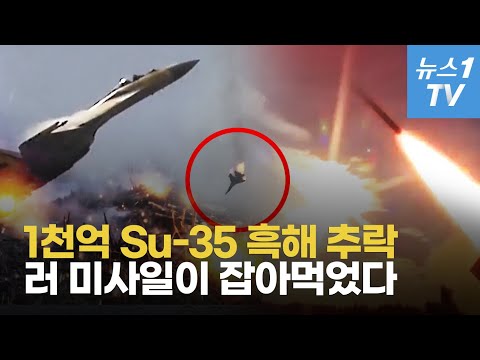 불타는 러 전투기 크림반도 흑해 속으로…1천 억 SU-35 셀프 격추?