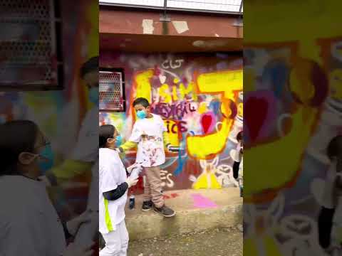 J’ai peins un mur avec des enfants !
