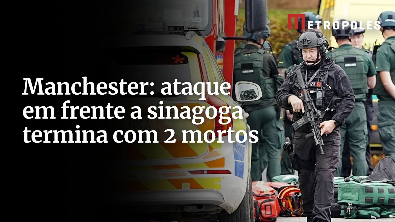 Homem esfaqueia pedestres em frente a sinagoga em Manchester há 2 mortos
