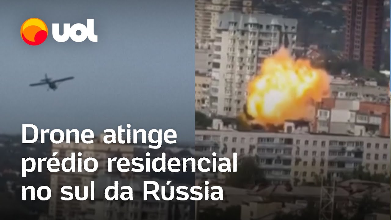 Drone ucraniano atinge prédio residencial no sul da Rússia veja vídeo