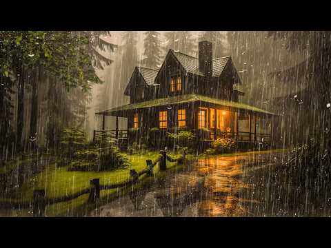 HEAVY RAIN on Tin Roof to Sleep | Rain on The Roof in the Foggy Forest - End Insomnia, ASMR