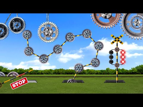 【踏切アニメ】収容可能な歯車すぎた踏切 / Train & Railroad Crossing - Gears & Mechanical Crossing -