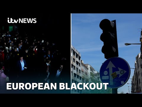 Travel chaos as large parts of Spain and Portugal hit by major power outages | ITV News