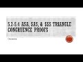 Exploring Triangle Congruence Proofs: ASA, SAS, & SSS