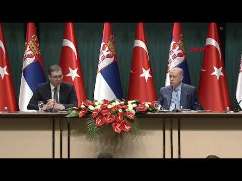 Cumhurbaşkanı Erdoğan, Sırbistan Cumhurbaşkanı Vucic ile ortak basın toplantısı düzenliyor