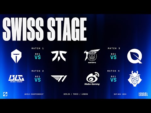 Worlds 2024 | SWISS STAGE DAY 4 | TES vs FNC - BLG vs T1 - PSG vs FLY - WBG vs G2