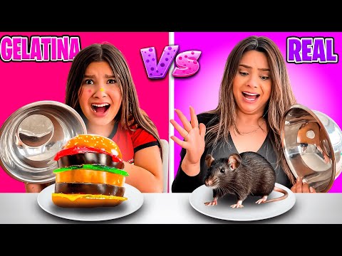 COMIDA DE VERDADE VS COMIDA DE GELATINA *rato de verdade?