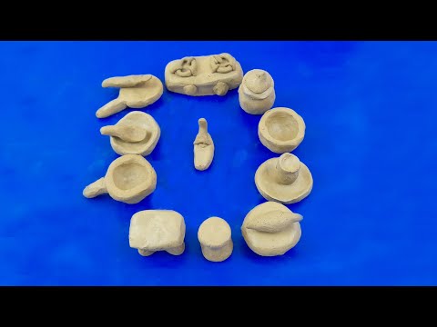 Amazing Technique Make Miniature Clay Kitchen set at Home