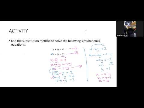 SOLVING SIMULTANEOUS  EQUATIONS USING SUBSTITUTION  METHOD