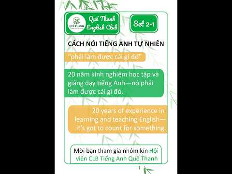 Set 2 | Cách nói tiếng Anh tự nhiên #EnglishClub #QueThanhEnglishClub