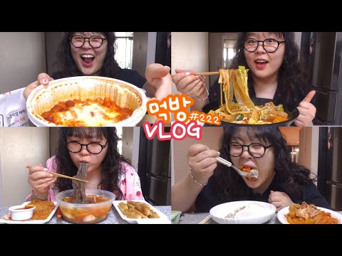 [먹방브이로그] 백만년만에 돌아온 빨간맛 브이로그*･:≡( ᐡᗡ:)⊃'`♥️( 엽떡 마라탕 매운물냉면 김치찜 피자해장 알고니볶음 떡볶이 치킨 칼국수 양꼬치 쌈밥 오징어볶음 닭발 )
