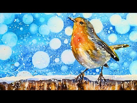 Step by Step Watercolour Project - Festive Card Idea