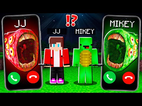 JJ Train Eater vs Mikey Train Eater CALLING to MIKEY and JJ - in Minecraft Maizen