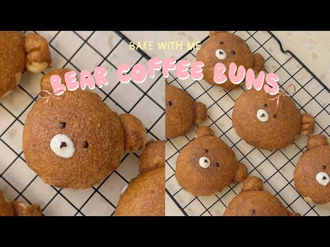 BAKE WITH ME: BEAR COFFEE BUNS (first timer) 🧸🥯