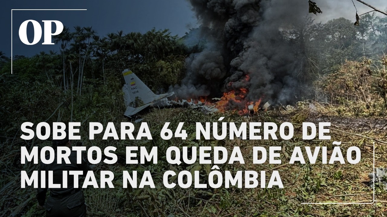 Sobe para 64 número de mortos em queda de avião militar na Colômbia