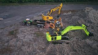Mega RC Trucks and Construction Vehicles first night run with RC-Trucks, RC-Dumper, RC-Weel Loader.