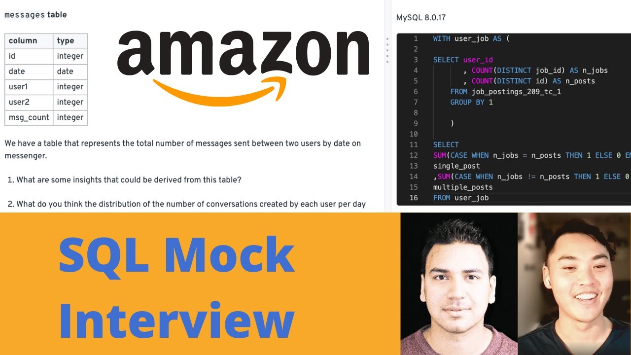 Amazon SQL Mock Interview Question
