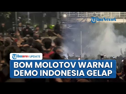 Situasi Aksi Demo 'Indonesia Gelap' di Patung Kuda Rusuh, Massa Lempari Batu dan Bom Molotov