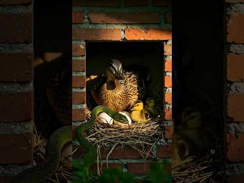 알과 새끼를 지키려는 어미 오리의 사투... 침입한 뱀과의 대결! #motherhood #wildlife #birds #모성애 #야생동물 #새들