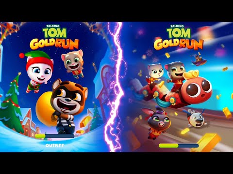 Talking Tom Gold Run New Year Update - Super Tom vs Fortune Tom vs Roy Raccoon (Android)