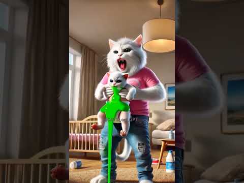 Kitten eats slime  #cat #catshorts #catstory #ai #cutecat #cute #cats #kitten #viral #slime #cartoon
