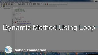 Dynamic Method Using Loop