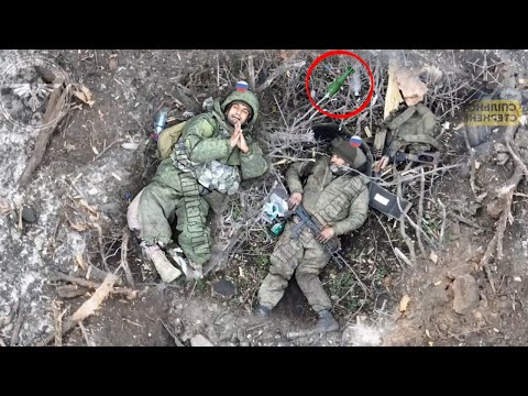 Ukrainian drones drop grenades over Russian troops sleeping in trenches frontline
