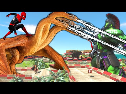 Epic Tyrannosaurus Rex vs Spiderman T-Rex in Jurassic World Dinosaur Pro 8 SuperHero Team