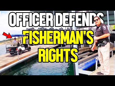 Good Cop DEFENDS Citizen's Right To Fish From Ignorant Marina Security!