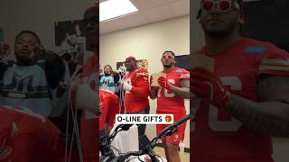 Christmas came early for the o-line! Shout out to QB1 for the gifts 🎁