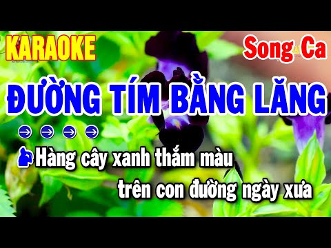 Karaoke Đường Tím Bằng Lăng Song Ca Nhạc Sống Rumba Hay 2025 | Thanh Hải