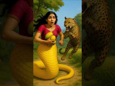 नागिन को आम चुराते हुए चीता ने पकड़ा  😱😱🙏 #snake #shorts #story