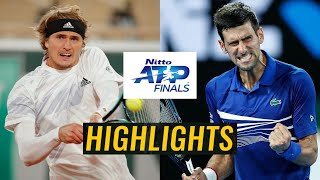 Novak Djokovic vs Alexander Zverev Highlights NITTO ATP FINALS LONDON 2020