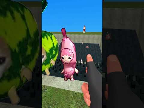 ? POW! HAHA! VS BANANA CAT MEME NEXTBOTS in BIG HOLE SHREDDER! #garrysmod #gmod