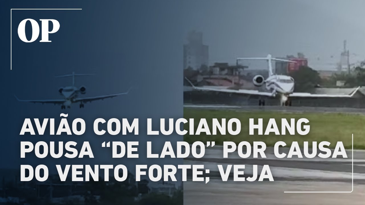Avião com Luciano Hang pousa de lado sob ventos fortes em SC e vídeo viraliza