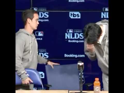 佐々木朗希が椅子の匂いを嗅いで『くさっ』!グラスノーが座ってました🤣🥂🍺 フィリーズ戦10月10日地区シリーズ