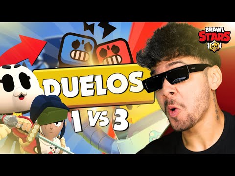 DUELOS MAS SÓ VALE 1v3 COM BRAWLERS SORTIDOS 😱🥶 *roleta dos brawlers*