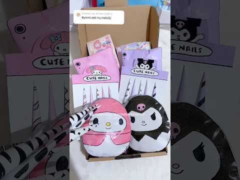Packing kuromi & my melody (fake) 🎀 comment what to do next 👉🏻 #papercraft #sanrio #shorts