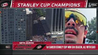 Seth Jarvis LIVE from the Hurricanes' Stanley Cup parade 🏒 🏆 | SportsCenter