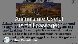 Animals are Useful