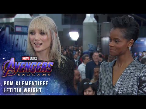 Letitia Wright and Pom Klementieff at the Premiere