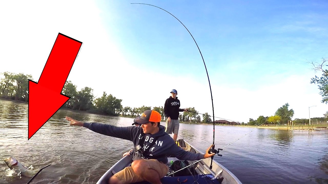 It's a giant Bass - Spring Fishing in Nebraska