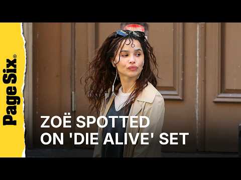 Zoë Kravitz spotted waiting in <strong>line</strong> for coffee <strong>on</strong> set for 'Die Alive'