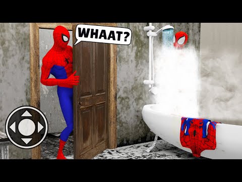 Playing as SpiderMan Family - Bathroom Incident in Granny House