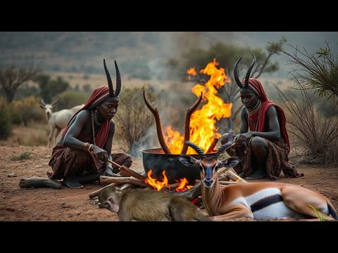 Hadza Cooking and Eating in the African Wildness| the life of the Hunters