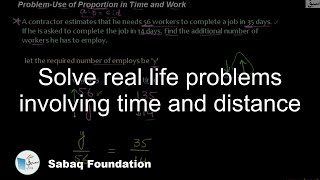 Solve real life problems involving time and distance